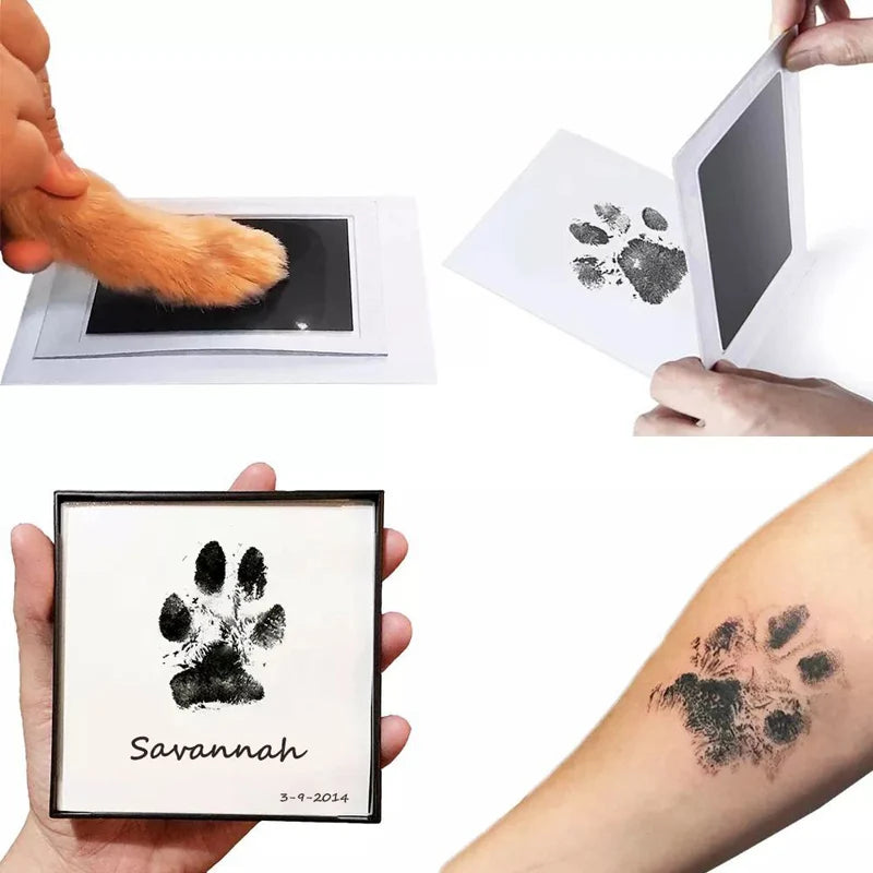 Haustier Handabdruck Fußabdruck Kit No Touch Katze Hund Pfotenabdruck Neugeborene Geburt Souvenir Stempelkissen Neugeborenes Geschenk